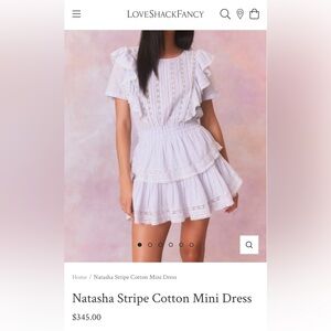 Loveshack Fancy Natasha Cotton Mini Dress in blue tie dye